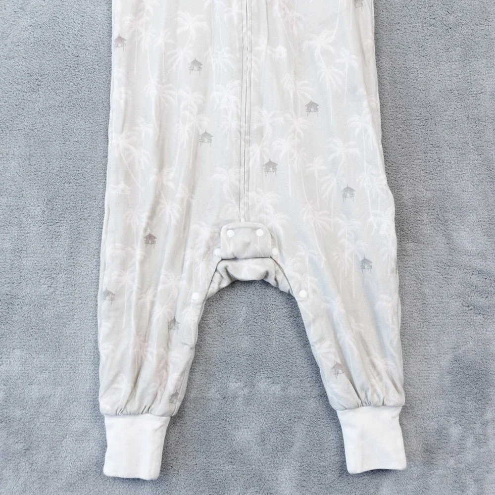 NEST DESIGNS One‎ Piece Pajamas Soft Bamboo Cotton Palm Tree Hut Print Sz 2T-3T